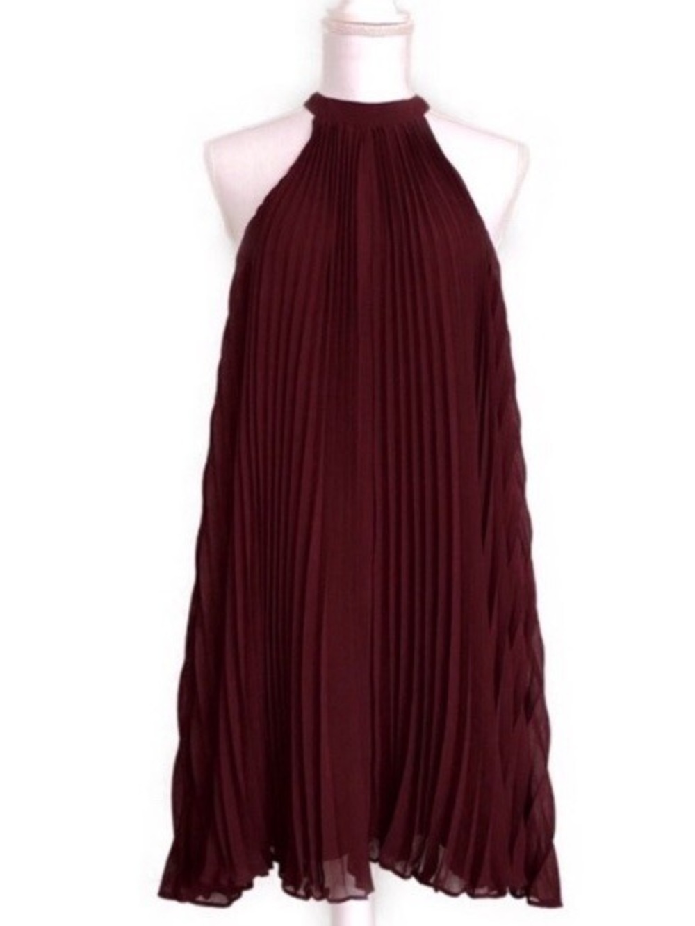 Keepsake the Label burgundy Halter Pleated Dress